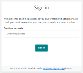 Sign in panel with OTP