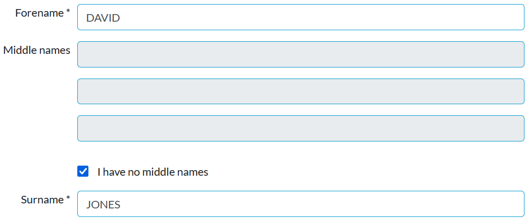 Your name section